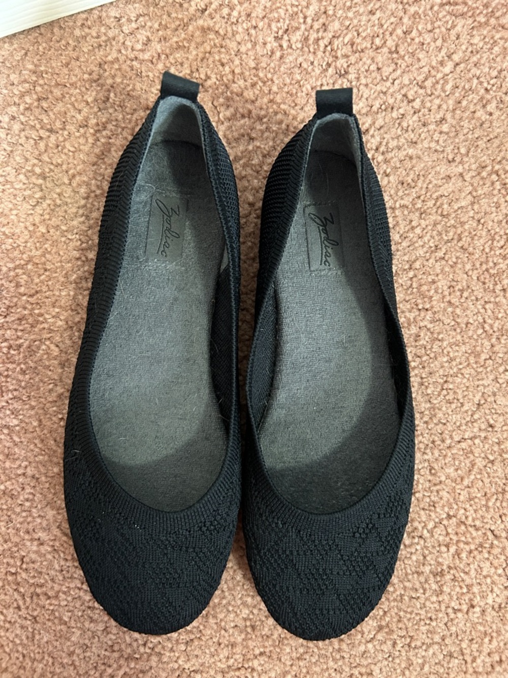 Zodiac Black Knit Ballet Flats